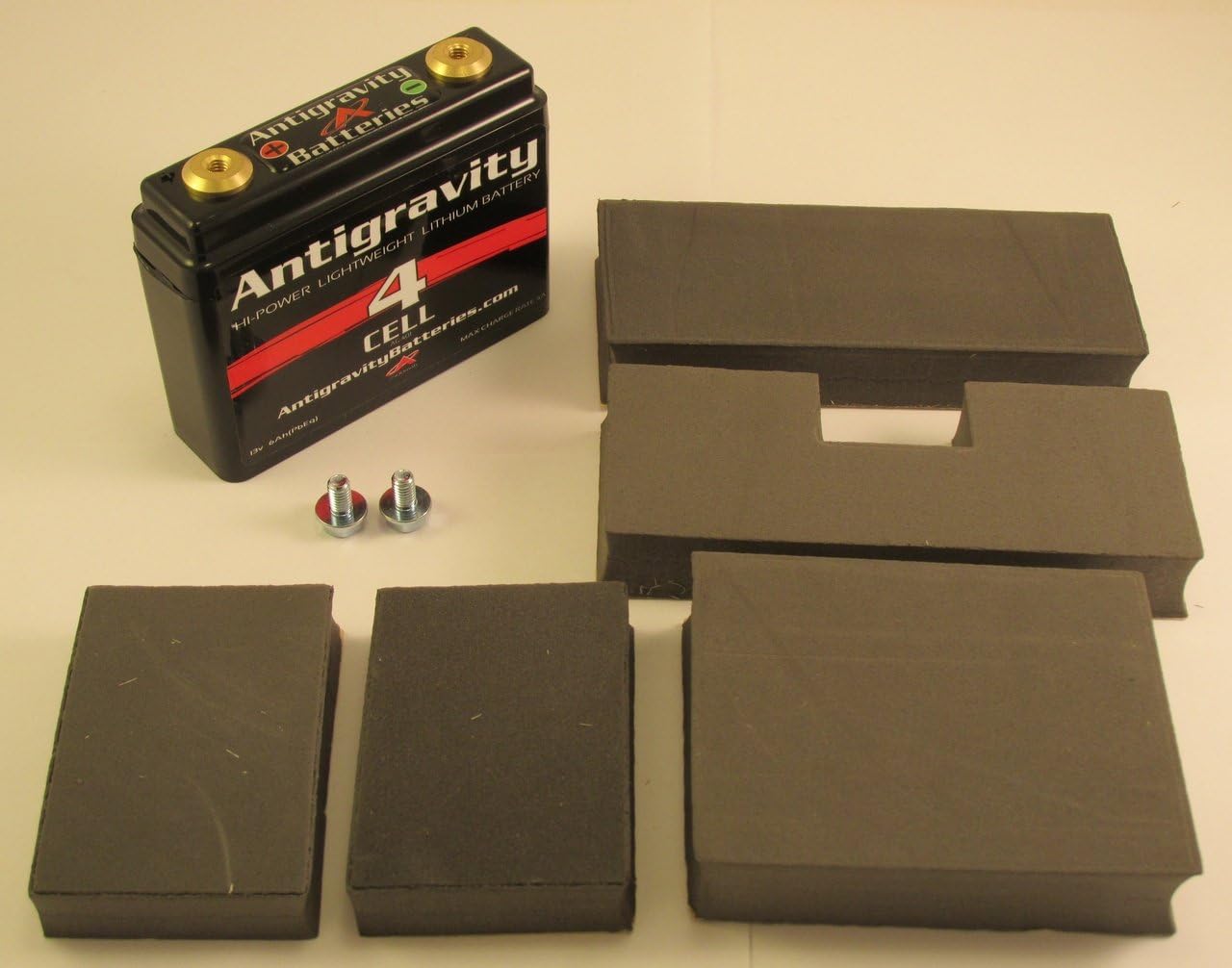 Antigravity Batteries - Lightweight Motorcycle Lithium Ion Battery - Small Case 4 Cell AG401-16 Ounces - 120 CCA - Kicker Chopper Bobber Cafe Racer Harley