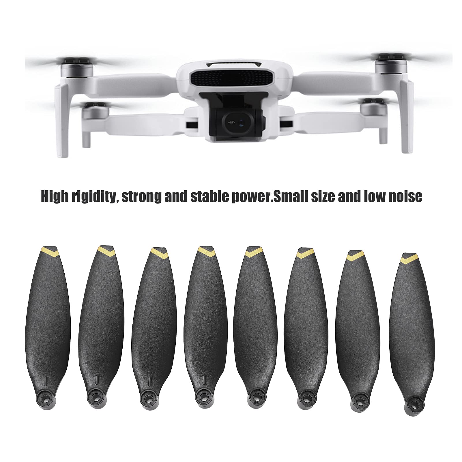 Mini Drone Propeller Set, Low Noise Drone Propeller, Dynamic Balance Test, Propeller Blades Replacement Accessories for X8 Mini, 8 Pieces/Set(Golden)