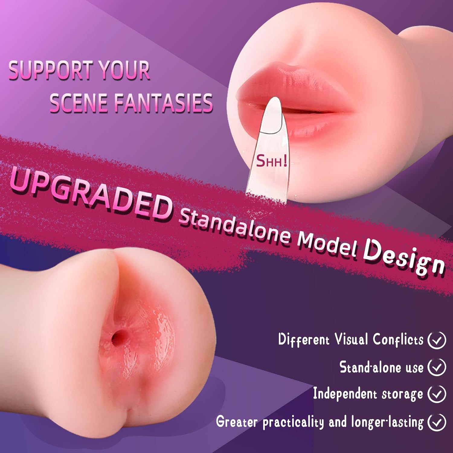 Male Masturbators Adult Sex Toys, 3-Pack Pocket 3D Realistic Pocket Pussy & Deep Throat Blow Job & Anal Massager, Sex Toys for Men Handheld Stroker Masturbation for Penis Training Adult Toy