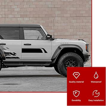 Car Hood Decal Sticker, Long Stripe Graphic Auto Exterior Sticker for Skirts Roofs Tailgates, Waterproof Stripe Hood Decal Cool Racing Decoration for Cars Trucks SUVs (Black)
