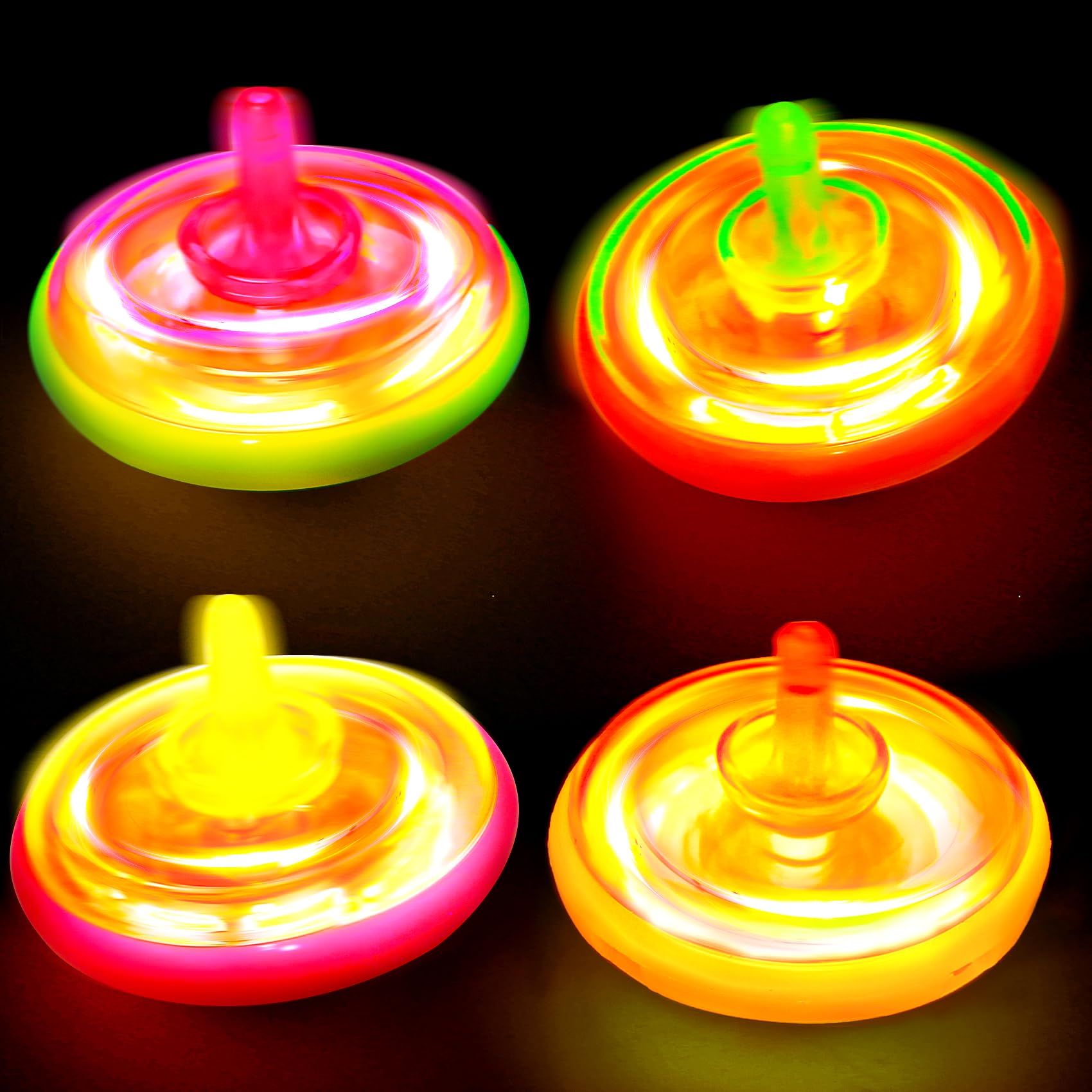 Juego de 50 piezas de camisetas giratorias iluminadas para niños, mezcla de 4 colores, camisetas intermitentes LED, juguetes a granel, recuerdos de fiesta de Navidad, premios de Halloween, recompensas 4