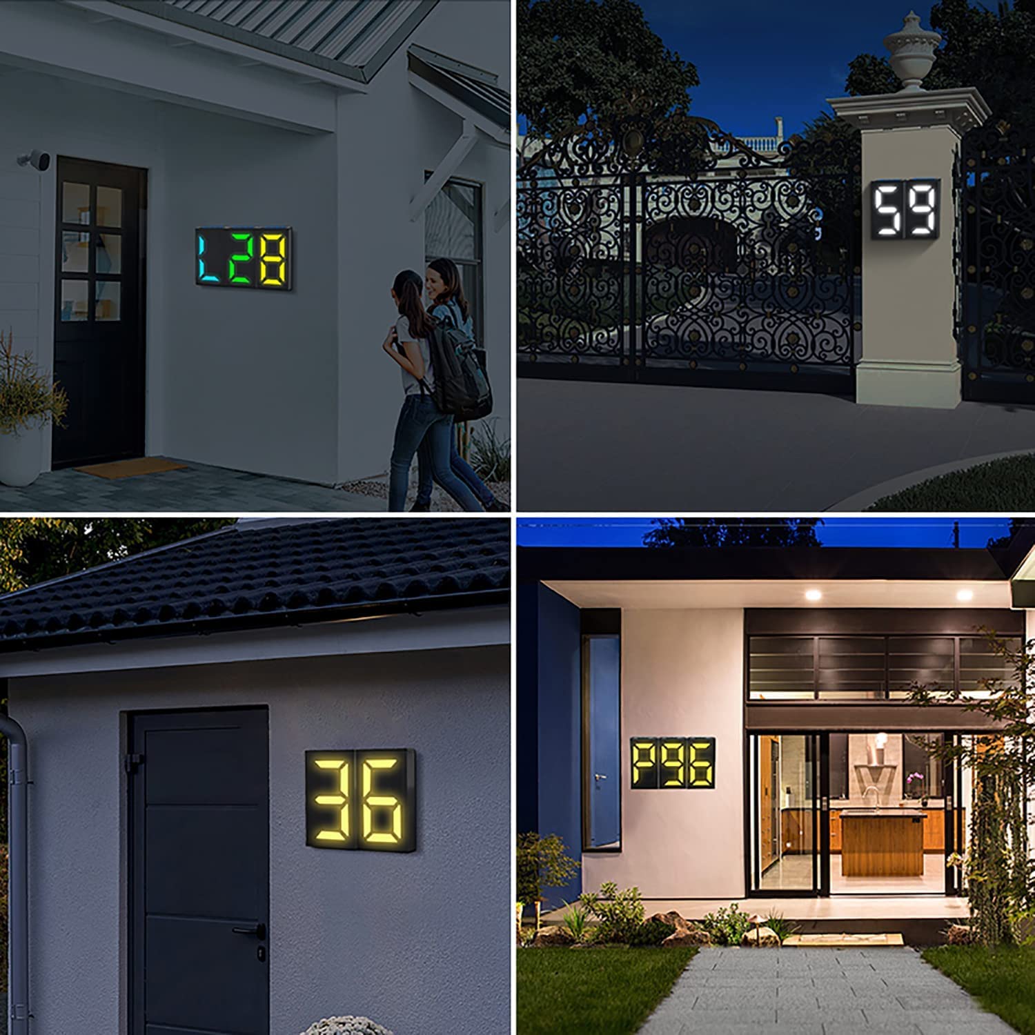 KINGCOO Luce solare per numero civico esterno, impermeabile, luce a LED per indirizzo, cassetta postale, porta, targa per porta, lampada notturna, numero fai da te 0-9, illuminazione per esterni (2