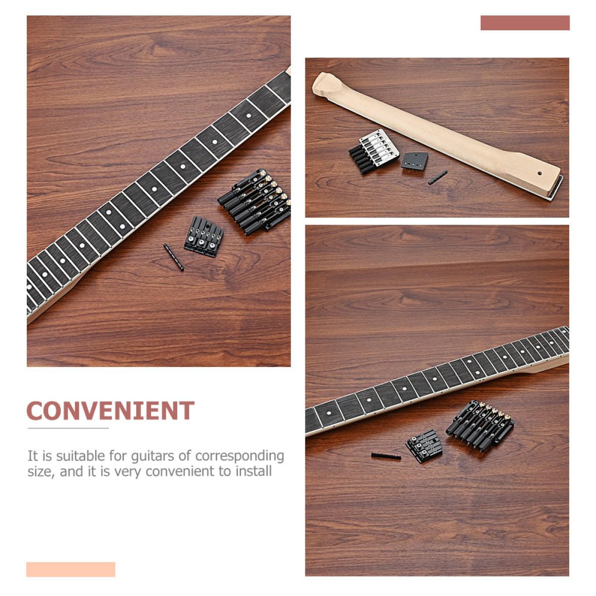 E-gitarrenhals Gs810 1 Satz Holzhals für Gitarre Schwarz