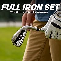 Vista 6 de Precise M5 - Juego de golf para hombre – Conductor de 460 cc, madera, híbrido, hierros 5-PW, putter, bolsa de soporte, 3 fundas para la cabeza