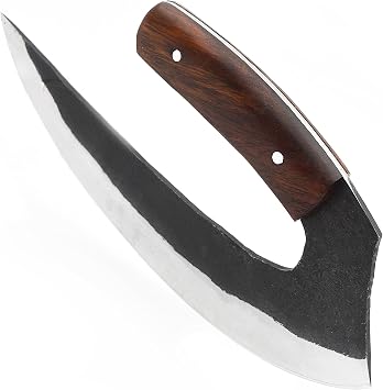PAL 2000 KNIVES Custom Handmade Carbon Steel Wood Handle Ullu Knife Vegetable Chopping With Sheath 3017