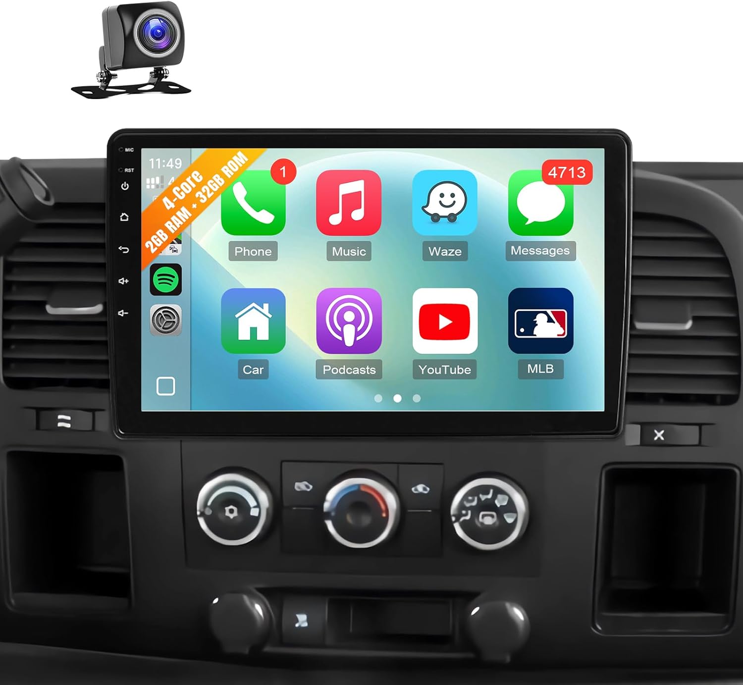 Leadfan Car Stereo Radio for Chevy Chevrolet GMC Buick with Wireless Carplay Android Auto, 10.1" IPS Touch Screen Car Radio Support GPS Navigation Bluetooth WiFi Rear Camera FM Mirrorlink Split Screen