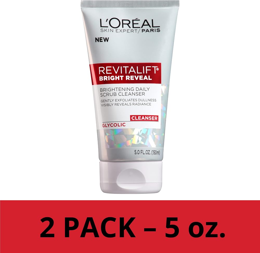 L'Oreal Paris Revitalift Bright Reveal Anti-Aging Facial Cleanser with Glycolic Acid 5 fl. oz (Pack of 2)