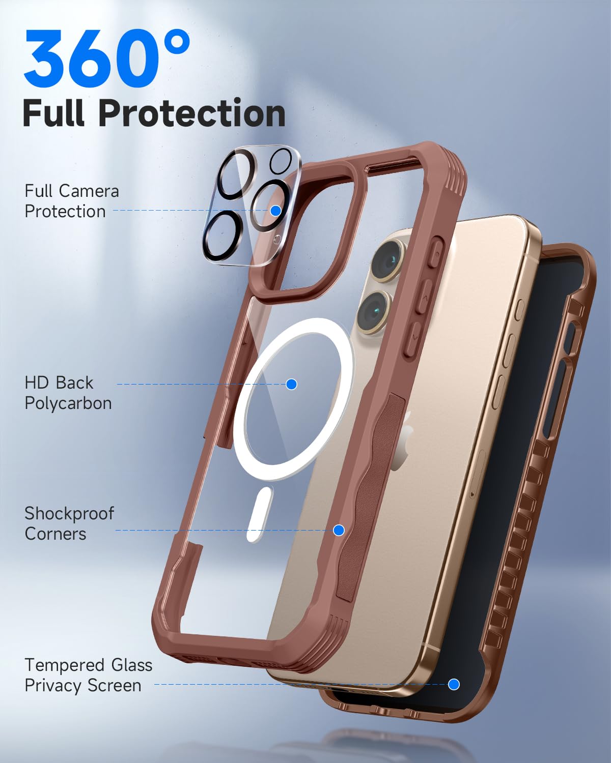 seacosmo Kompatibel für iPhone 12 Pro Max Hülle mit eingebautem