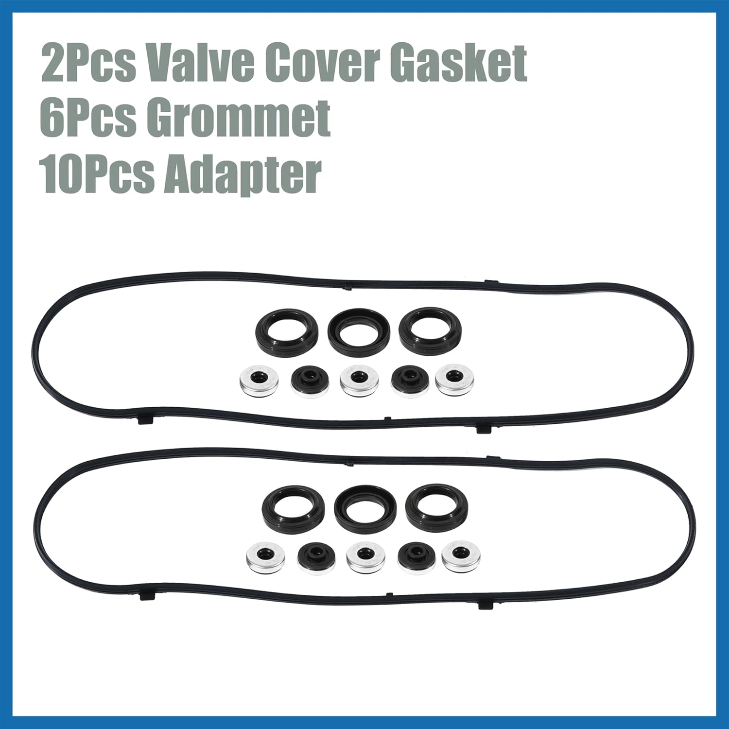 VS50607R Valve Cover Gasket for Honda Odyssey 2005-2009 for Honda Accord 2006-2007 Rubber Black 2 Set Item Replacement