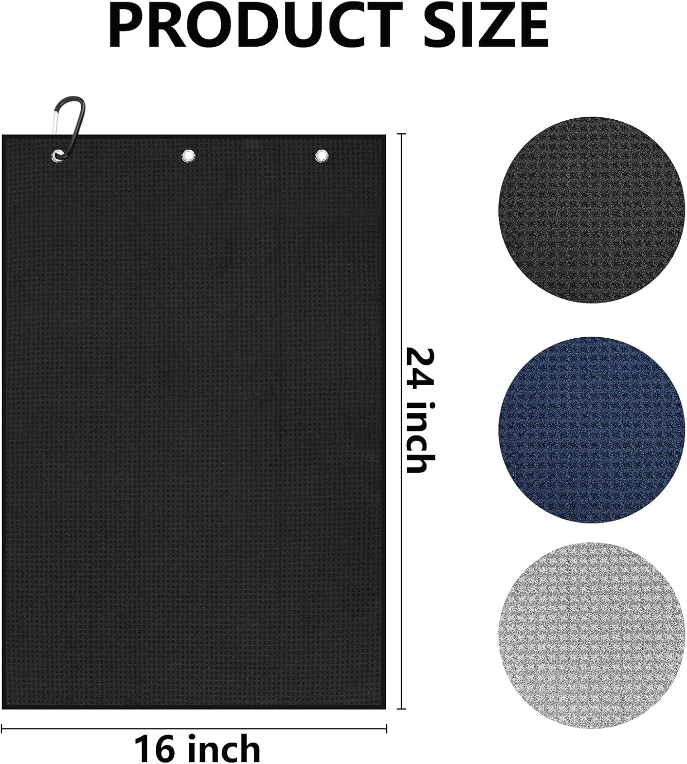 3 Pack Golf Towel 16 X 24 Inches for Men Women Golf Bags,Microfiber Waffle Golf Club Cleaning Towels Rags(Large) - Image 2