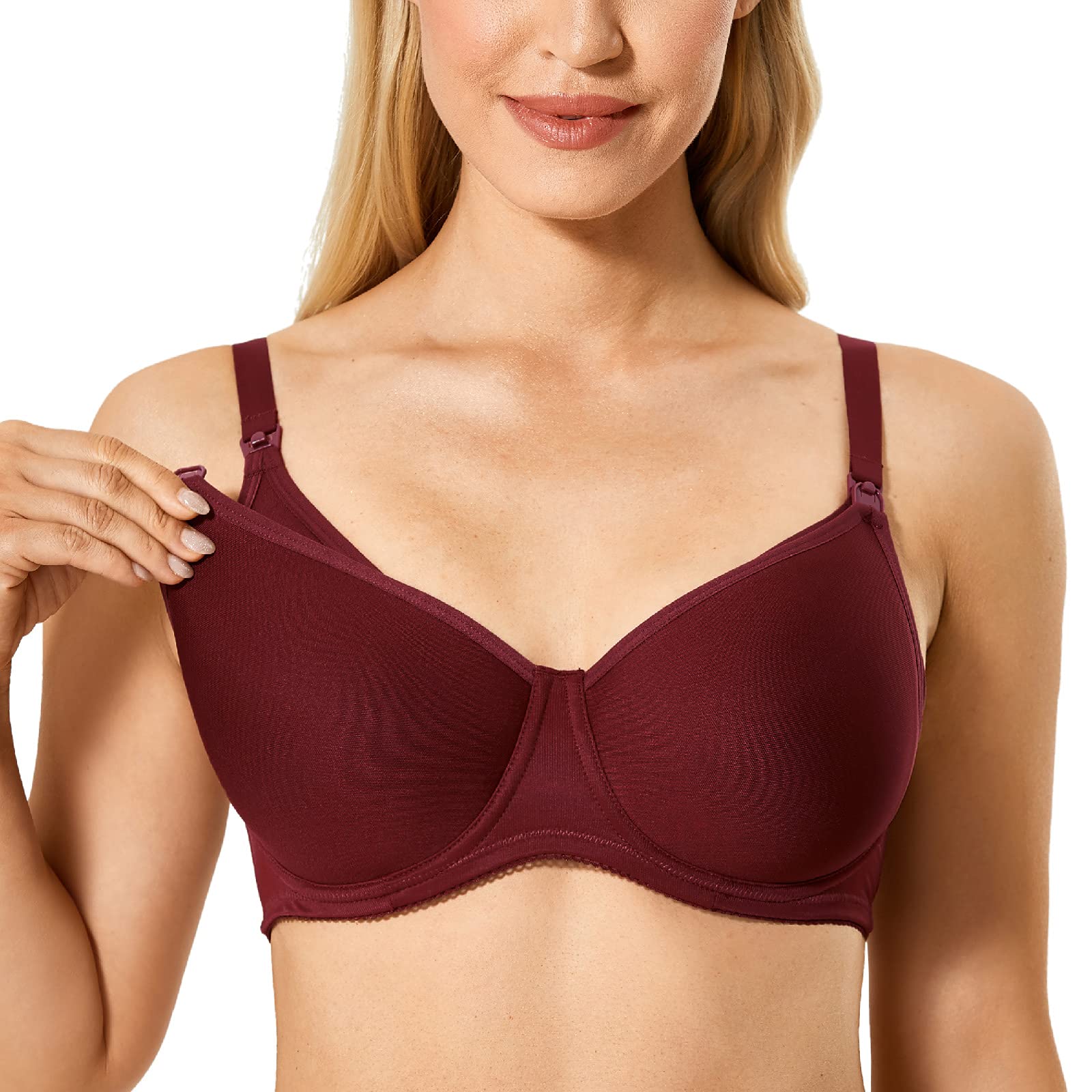 Gratlin Women's Support Nursing Bras Padded Breastfeeding Underwired Plus Size Meternity Bras — view 10