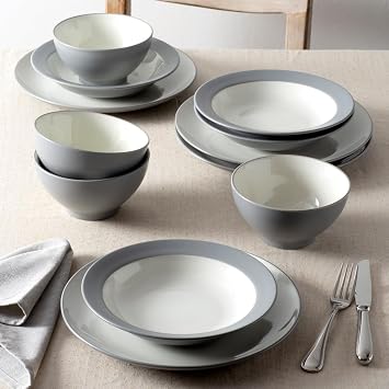 Noritake Colorwave Slate 12-Piece Coupe Dinnerware Set, Service for 4