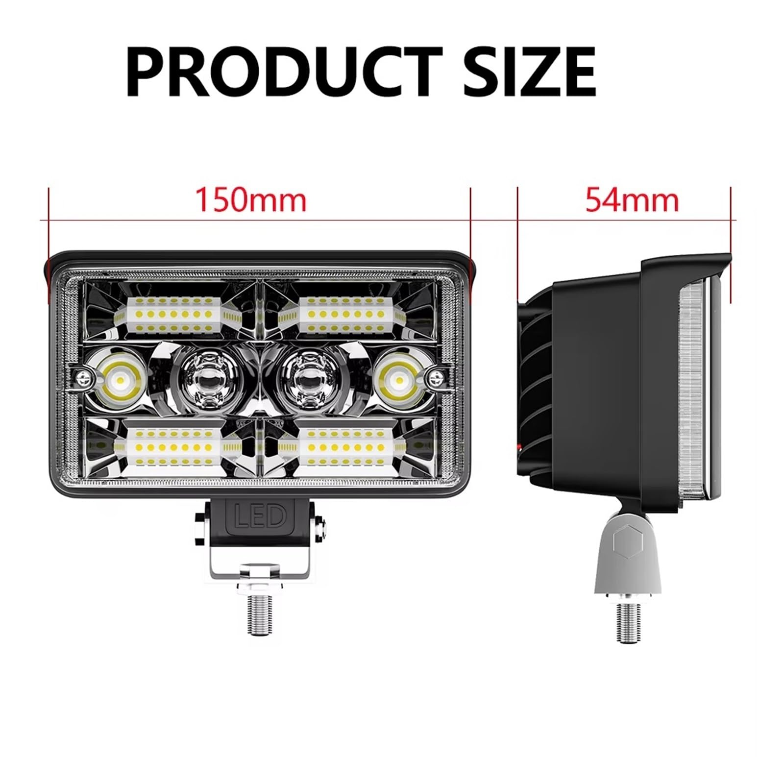 Generico Faro anteriore 3/4/5 Pollici ED Light Bar Off Road Faretto Luce Lavoro LED Faro Corsa Per Camion Trattore 4X4 Barca 12v 24v Lampada Fendinebbia Fari Anteriori Auto(2pcs 3inch 70W)