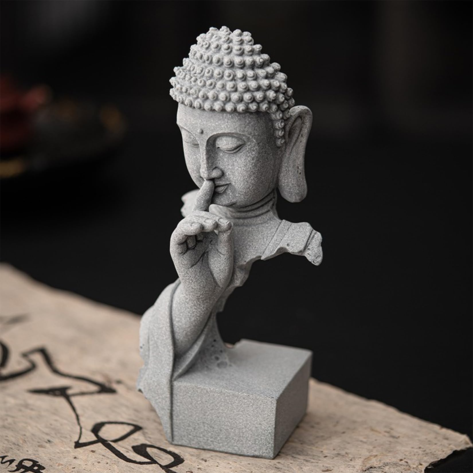 Figurine Bouddha Style Zen décorative Créez Une atmosphère Bouddha spirituelle Utilisable pour Statue Decoration Interieur Bouddha Exterieur Jardin etc(A)