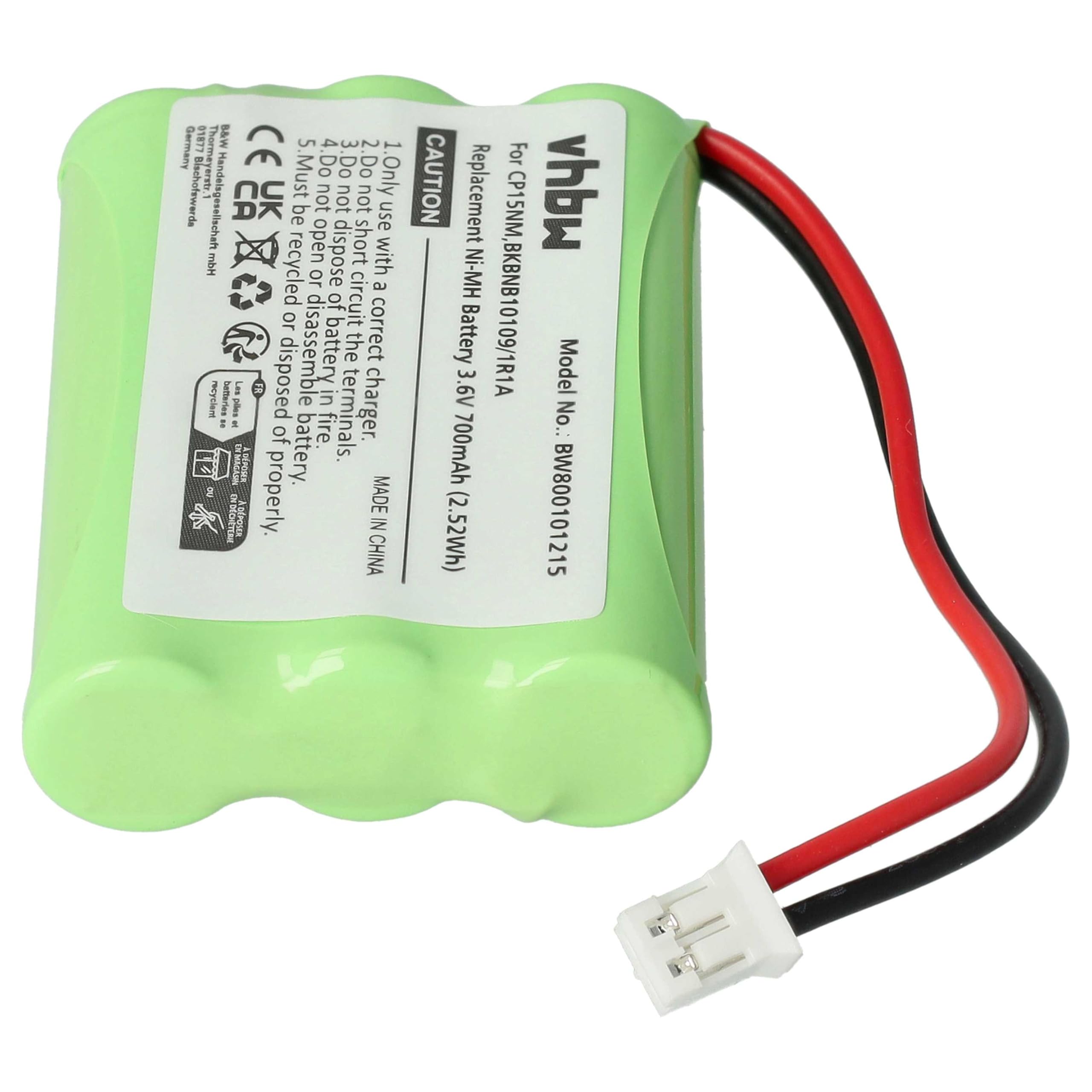 vhbw batteria compatibile con Motorola MBP853PU, MBP853CONNECTPU telefono fisso cordless (700mAh, 3,6V, NiMH)