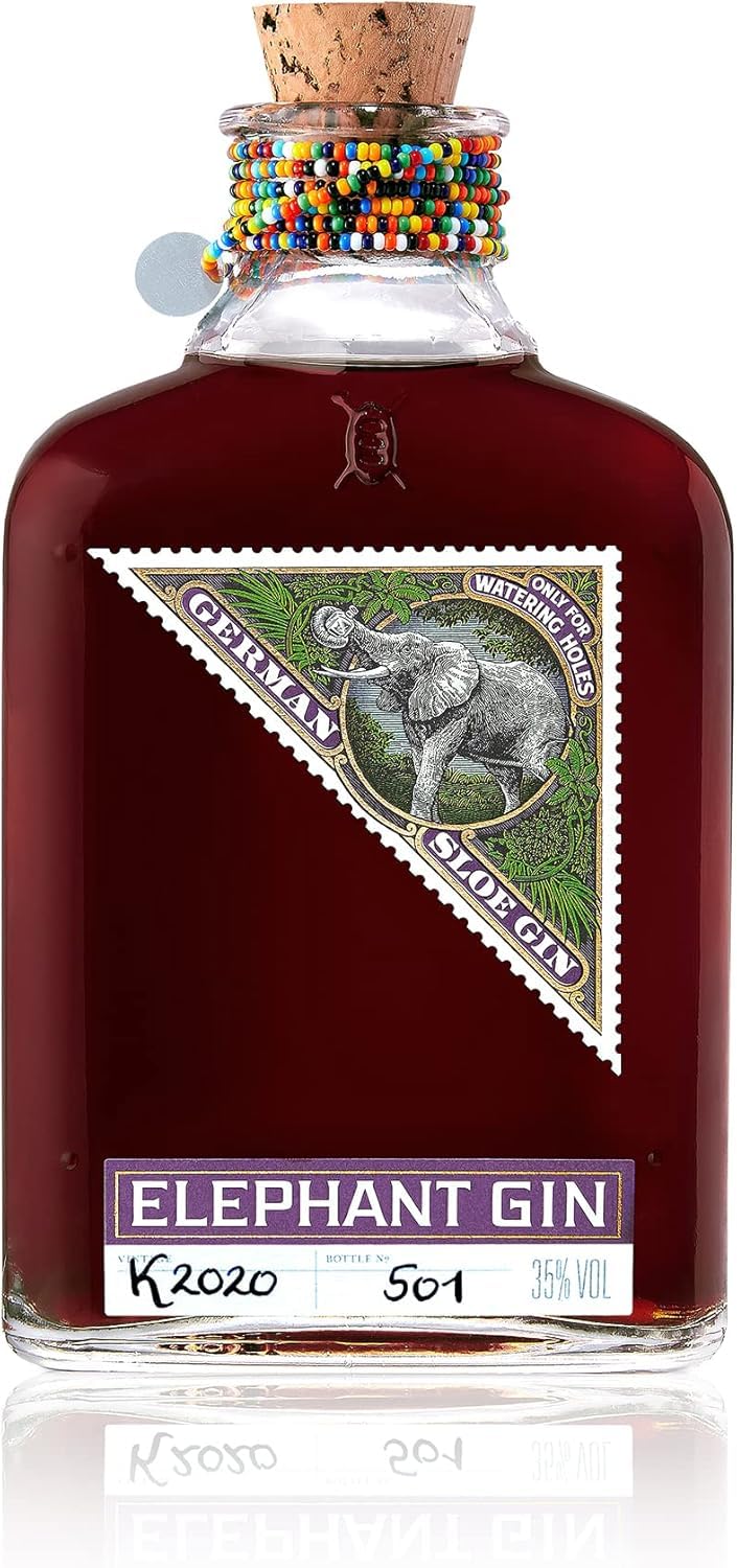 Elephant Sloe Gin, 35% ABV, 50cl | Lightly Sweet and Exquisitely Fruity | Perfect Neat over Ice, Gin & Tonic and Cocktail Mixer for Negroni