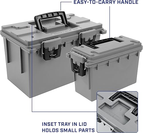 Miniatura 18 de Sheffield 12632 - Caja apilable para munición calibre .30, resiste al agua y al polvo, con cerradura y asa, para equipo de caza, suministros