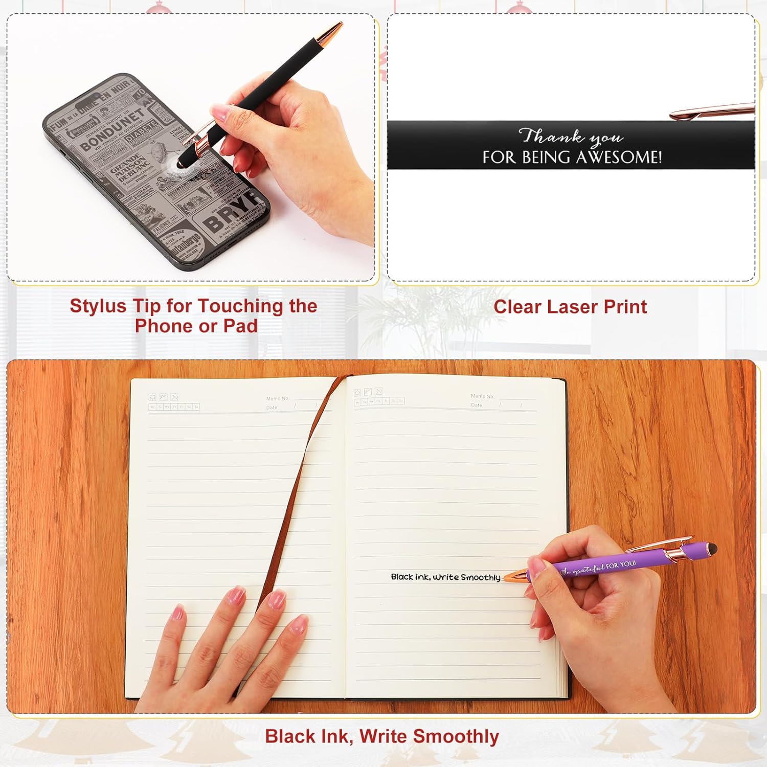 Fulmoon 20 Pcs Employee Appreciation Gifts Bulk Social Worker Thank You Gifts for Coworkers 10 A5 Leather Notebooks with 10 Inspirational Pens for Office Group Gift Volunteer Nurse - Image 4