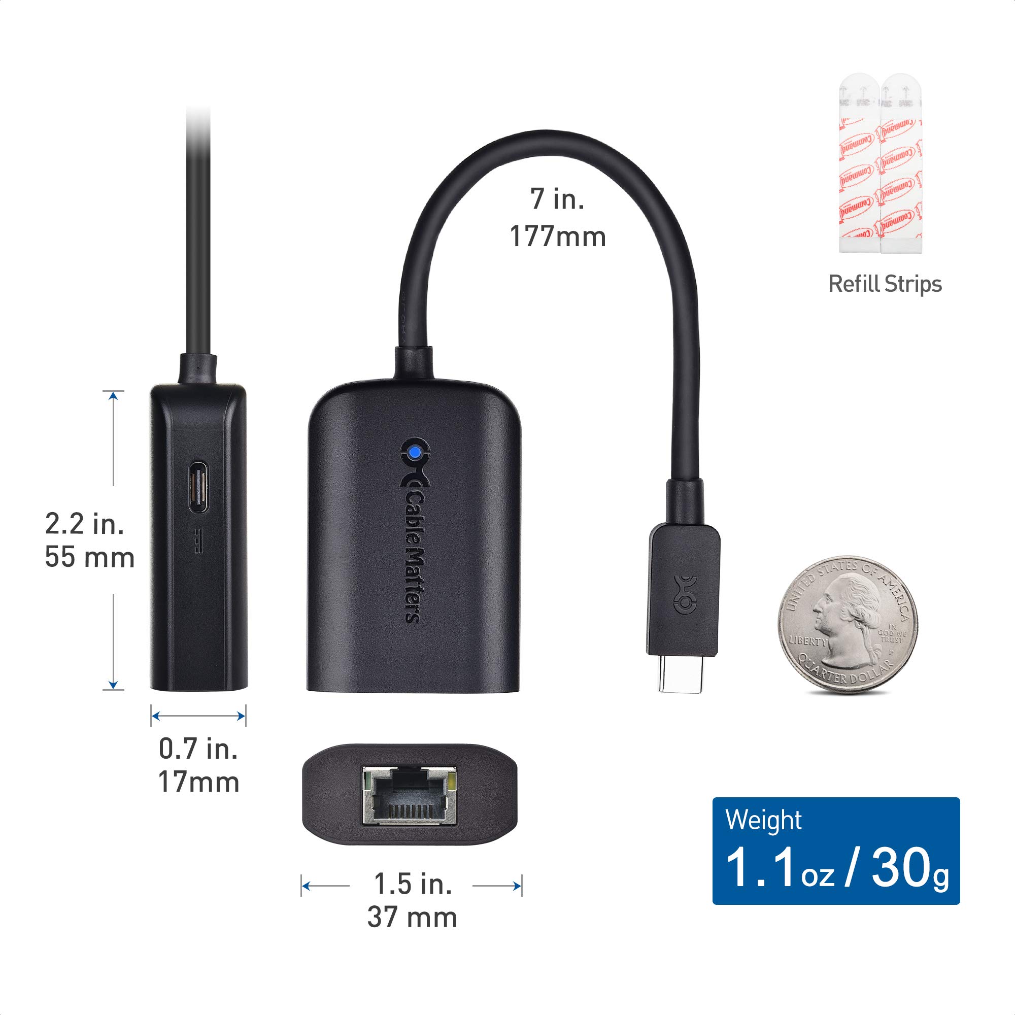 Buy Cable Matters USB C to Gigabit Adapter with 100W Charging