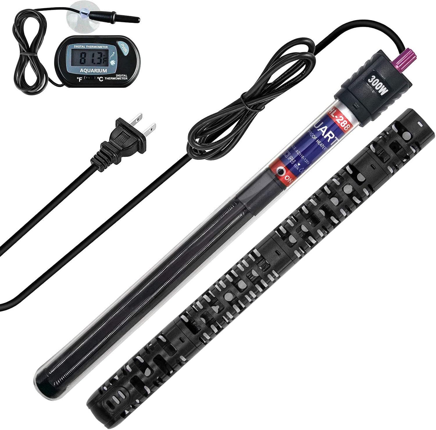 ZMS Submersible Aquarium Heater with Intelligent LED Temperature Display Fish Tank Heater with Quartz Shell to Prevent Explosion…