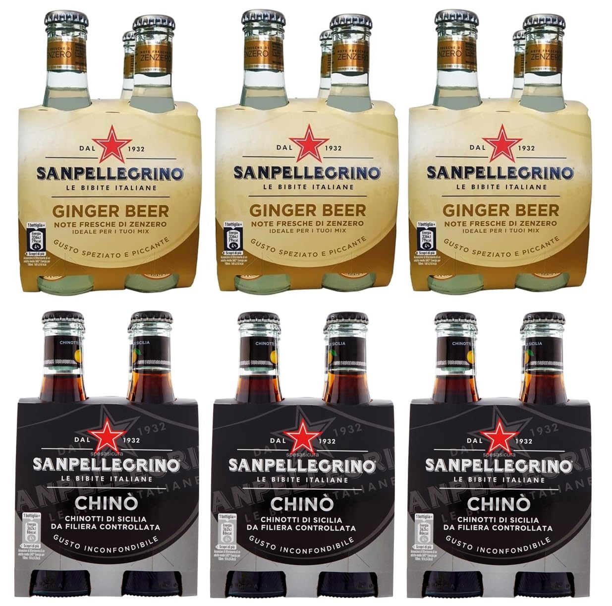 San Pellegrino Chinotto Lot de 24 boissons sans alcool + boisson sans alcool avec notes de gingembre 20 cl