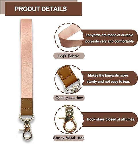 Miniatura 2 de PAKASEBOXES Correa de muñeca para llaves, cordón para el cuello para credencial de identificación, llavero de pulsera con llavero para profesores,
