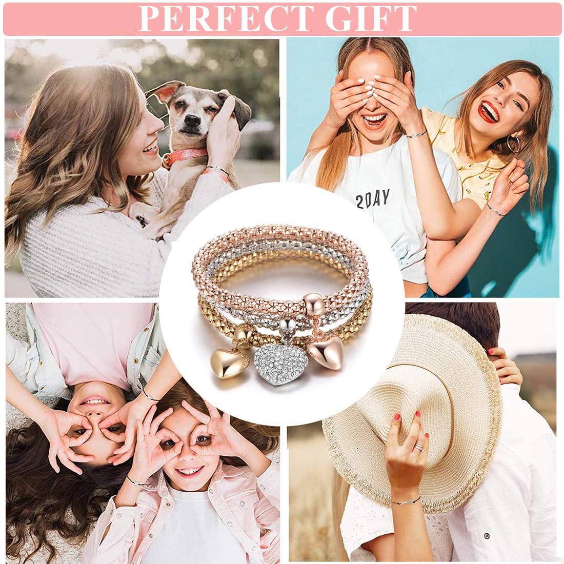 Bracciale elastico con ciondolo a farfalla in cristallo Bracciale con perline di vetro colorate per regali di gioielli di moda per ragazze da donna  36