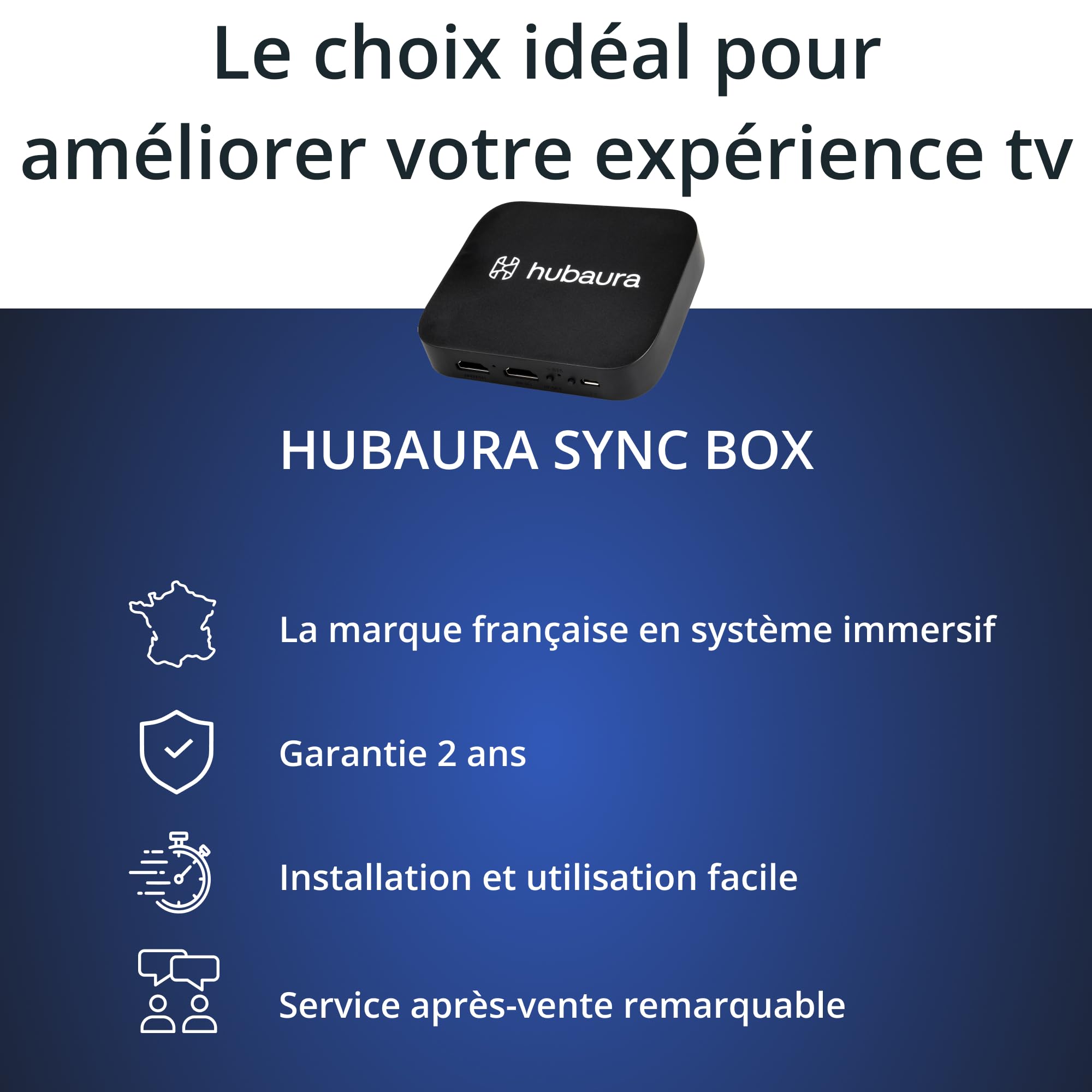 Sync Box rétroéclairage HDMI 2.0 ruban led synchronisation image, ruban led pour tv 42 à 88 pouces (65-70 pouces)