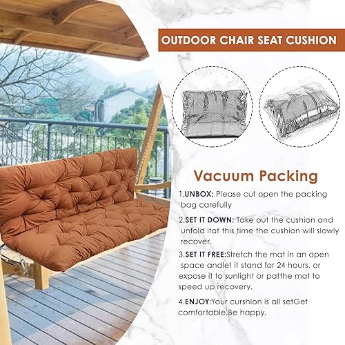 Miniatura 5 de Cojines de repuesto para columpios, gruesos e impermeables de fibra Olyester para columpios al aire libre, bancos de jardín, cojines de repuesto