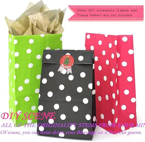 Miniatura 7 de ADIDO EVA 100 bolsas de papel de color negro y rojo, pequeñas bolsas de regalo para aperitivos, frutos secos, bolsas de golosinas para cumpleaños,