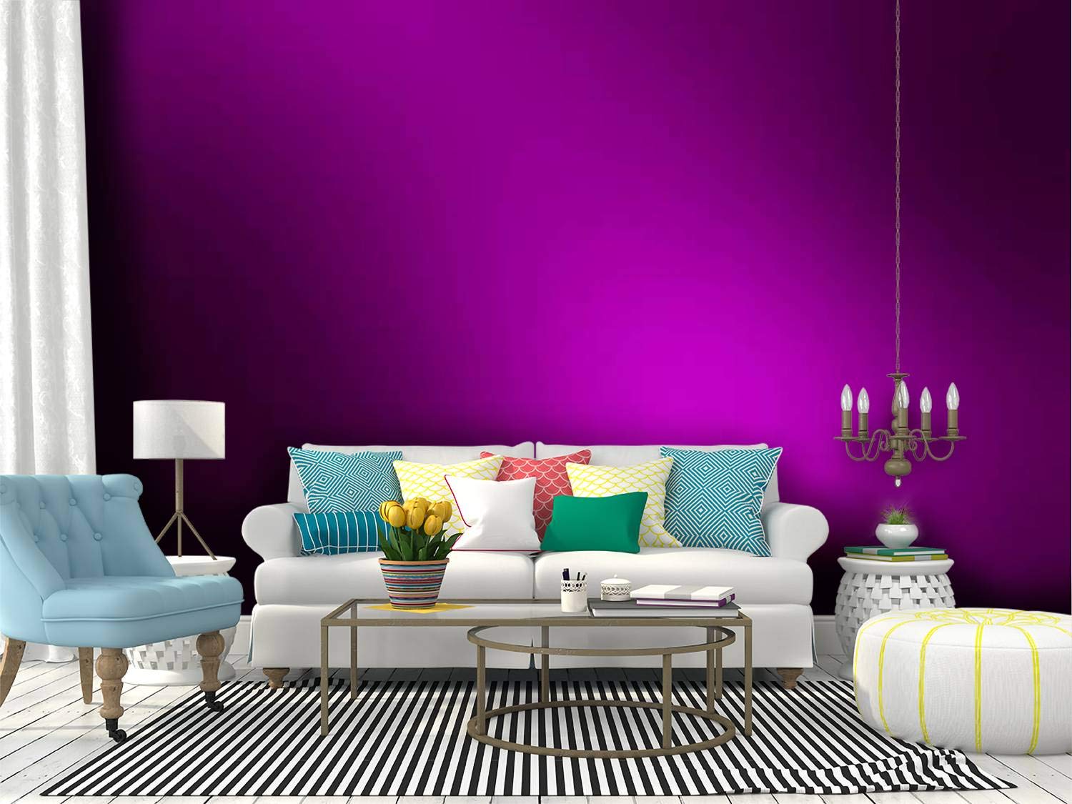 Dark Purple Wall Mural Self Adhesive Grunge Wallpaper
