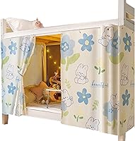 Vista 14 de Navhao 2 paneles, cortinas de litera inferior, de tela, para estudiantes, cortinas de sombreado para cama individual, 45.3 x 78.7 pulgadas