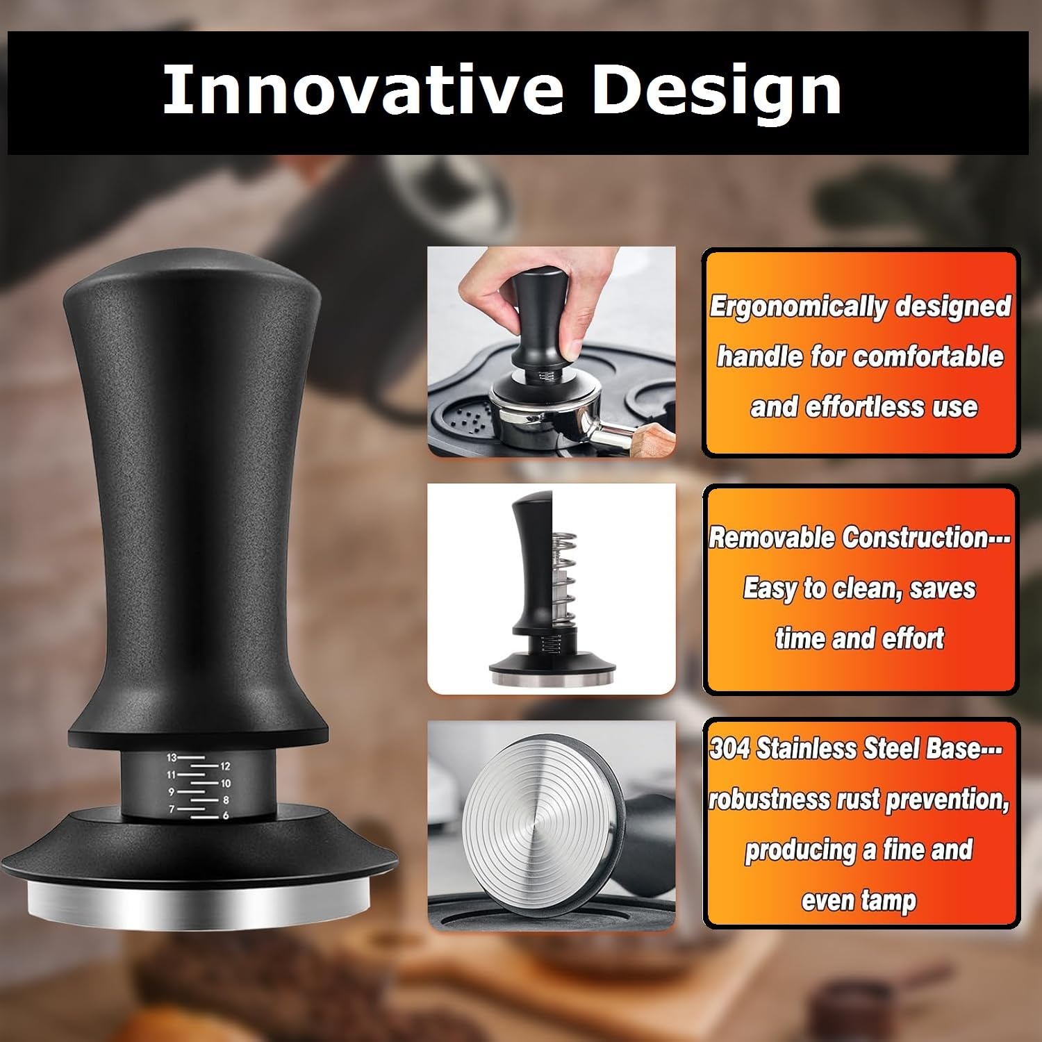 Set di accessori per caffè espresso da 53 mm, con imbuto dosatore Wdt e tappetino antimanomissione, per barista, casa, caffè, caffè espresso, accessori per caffè e amanti del caffè