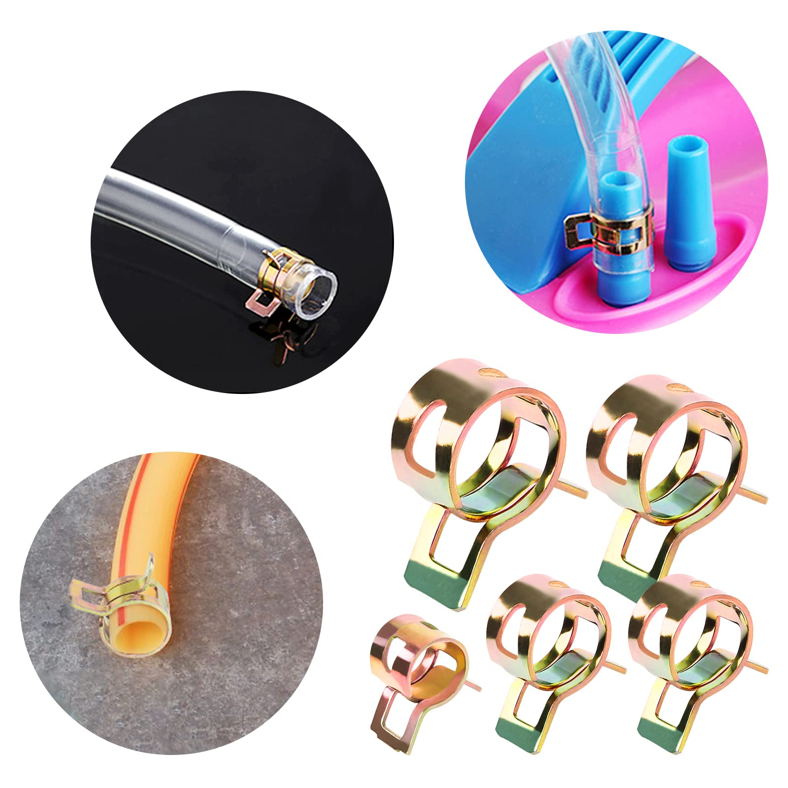 100 Fascette Per Tubi Carburante/Aria - Set 10 Misure Da 6mm A 22mm In Metallo Zincato - Foto 6