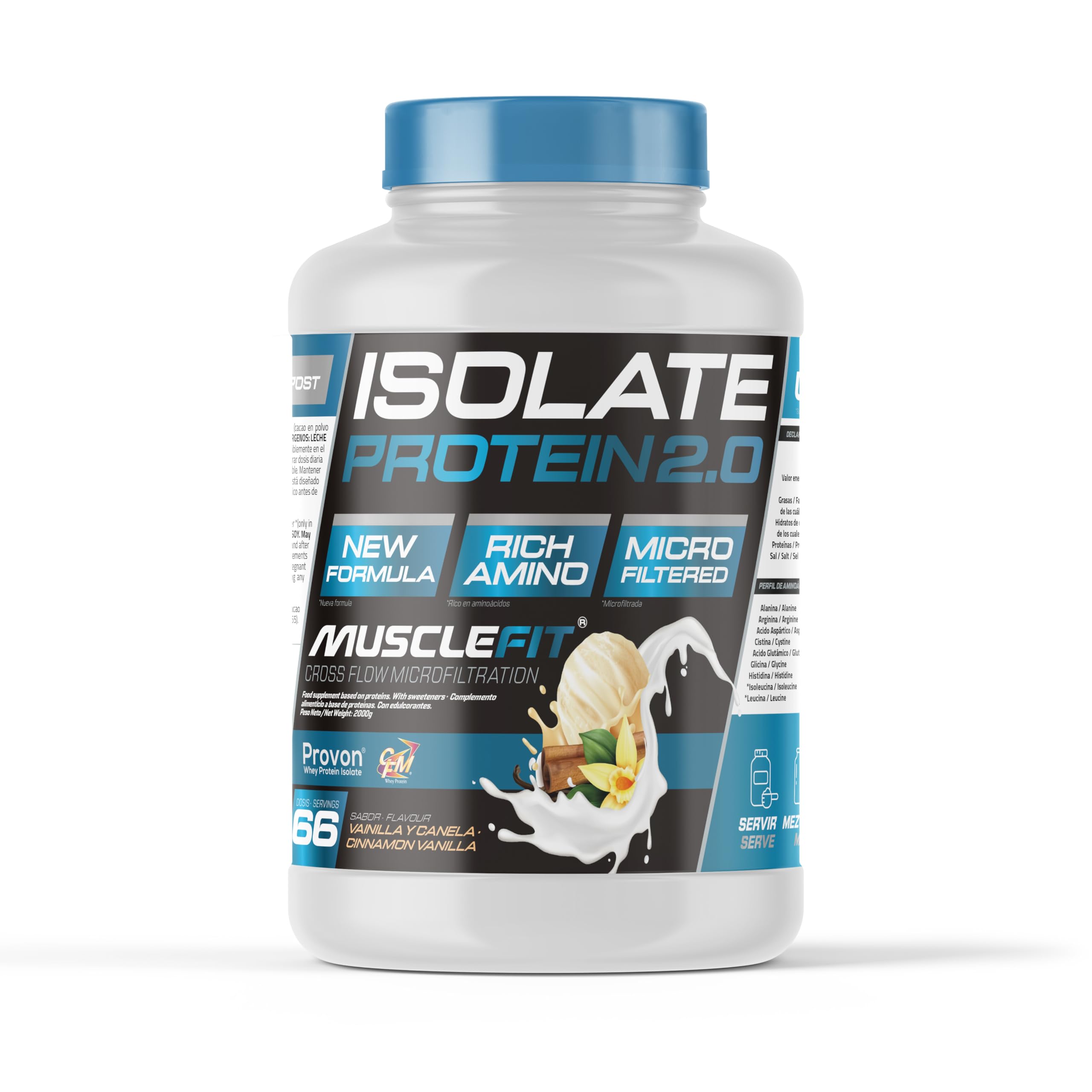 MuscleFit - Pack ISOLATE Protein 2kg Sabor Vainilla y Canela + Creatina 300g
