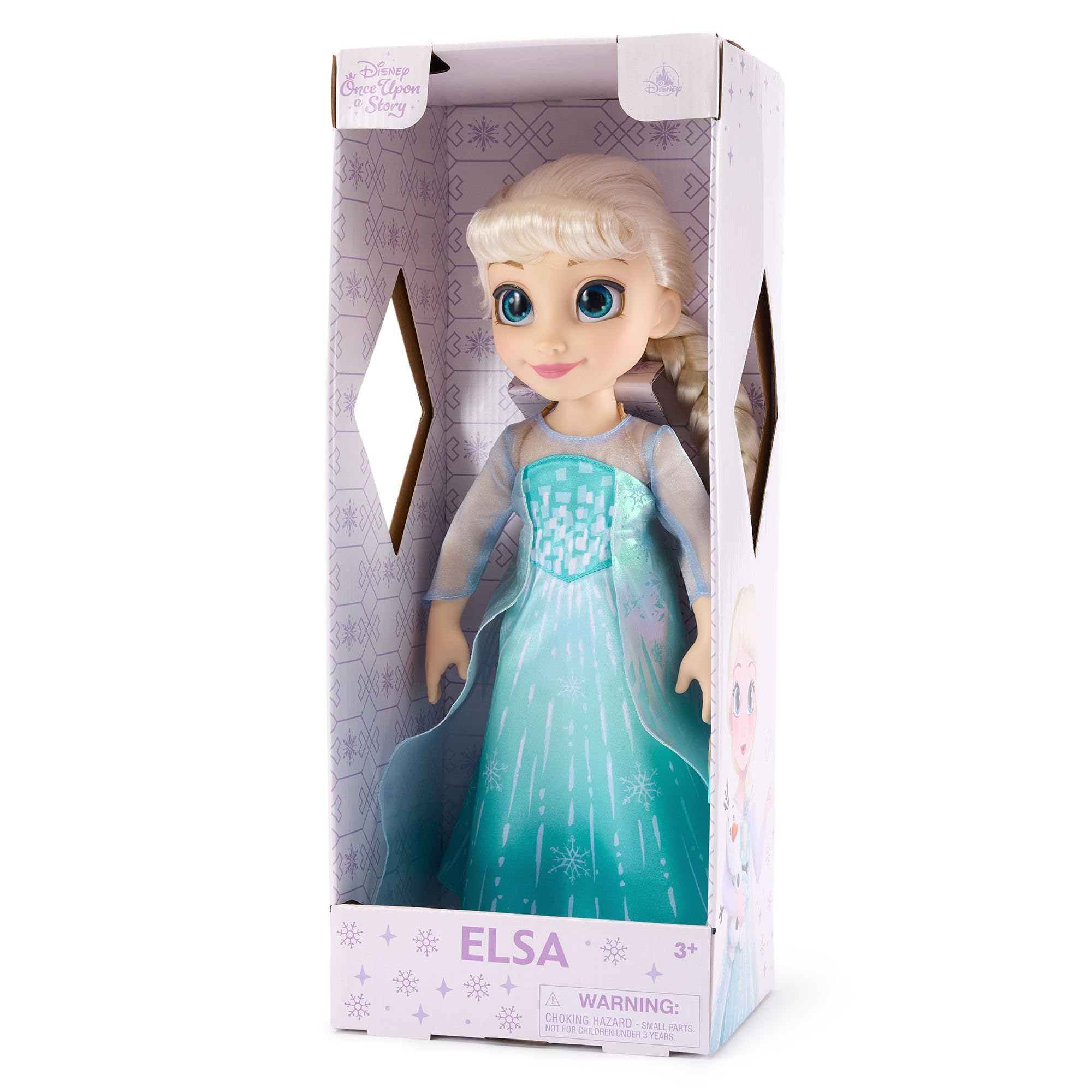 Disney Store Official Elsa Doll with Toy Hair Brush, Frozen, 40.5cm / 16", Once Upon a Story Collection, Age 3+
