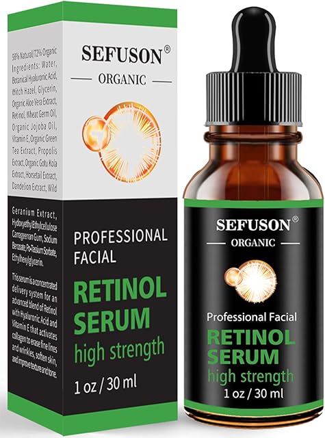 Retinol Serum, High Strength Anti-aging Serum with Hyaluronic Acid & Vitamin E, Face Serum, for Wrinkles, Pigmentation, Fine Lines & Sensitive Skin(30ml)