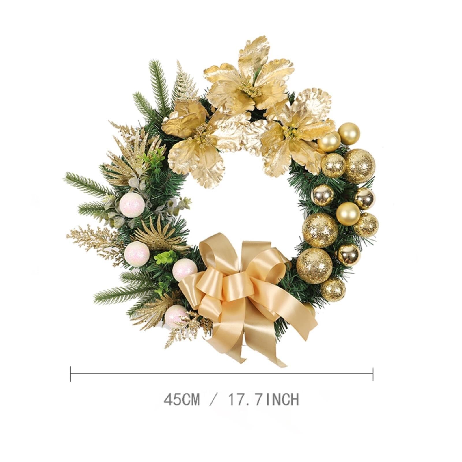 Dekoriert 2 stücke Weihnachten Kranz Front Tür Wand Hängen Winter Kranz Garland Ornament Gold Ball Kranz Weihnachten Dekoration for Home Exquisit