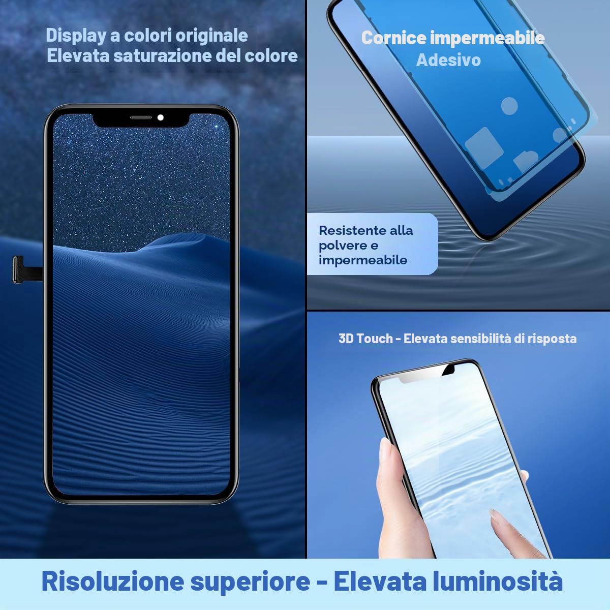 EFaith Schermo per iPhone 12 PRO Max 6.7" LCD Full HD Touch Screen Digitizer Assembly con Kit di Riparazione Completo + Protezione Schermo per A2342, A2410, A2412, A2411