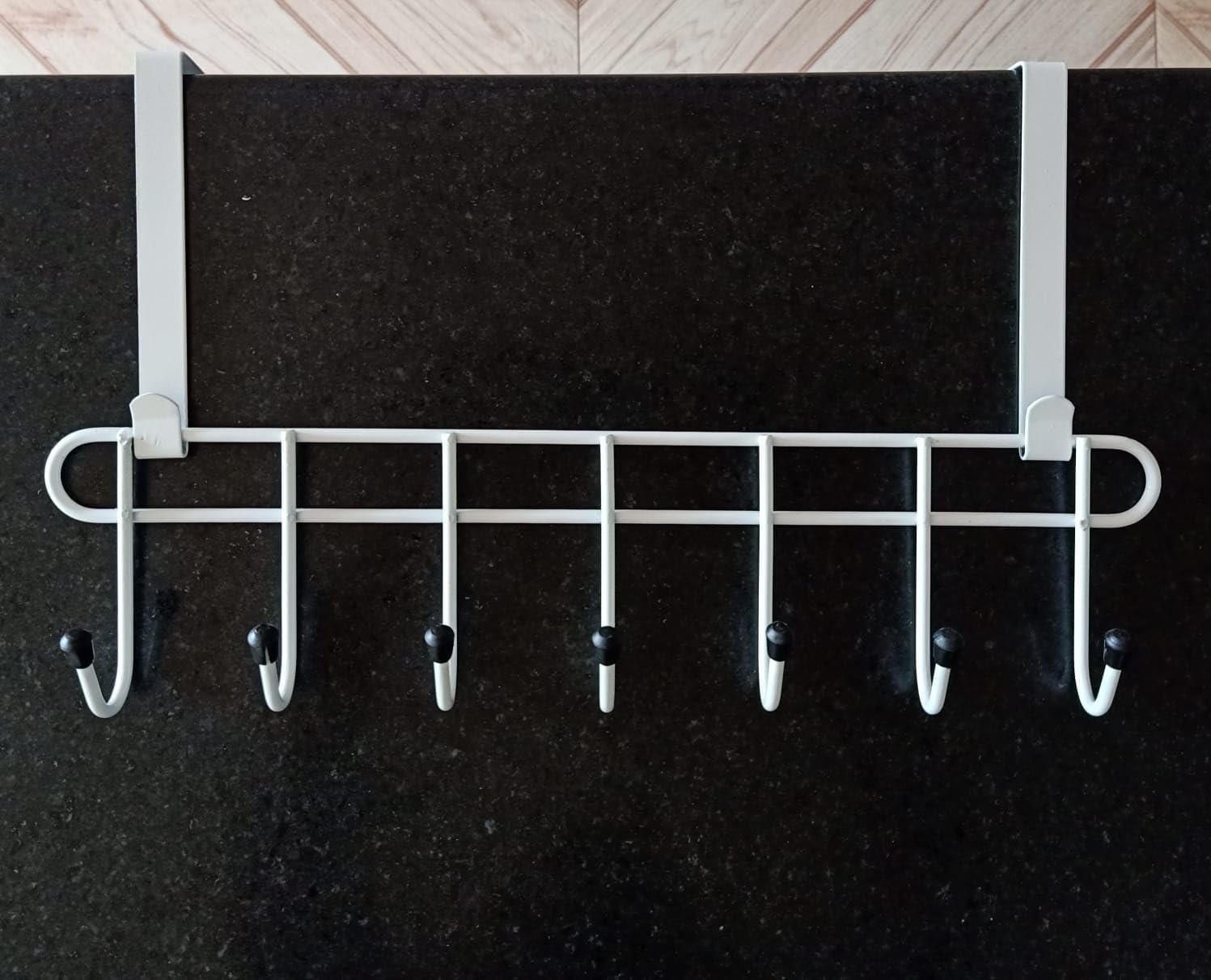 VYNTRIX Heavy Duty Alloy Steel Functional Steel Over The Door Hook Hanger Organizer/Wall Hook Rack, No Drilling Required (7 Hook White) (Pack of 1) (B0CBVV727M) Amazon Price History, Amazon Price Tracker