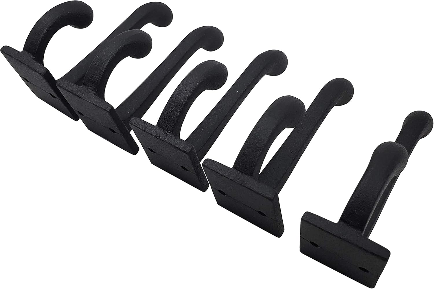 Claimed Corner Cast Iron Coat Hooks - Wall Mounted Rustic Farmhouse Matte Black Cast Iron DIY Coat Towel Hat Scarf Bags Hook 5-Pack