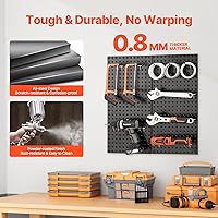 Vista 3 de VEVOR Paneles de metal con clavijas, tablero perforado de 24" x 12", 2 paneles, organizador de pared resistente con accesorios, para sala de estar