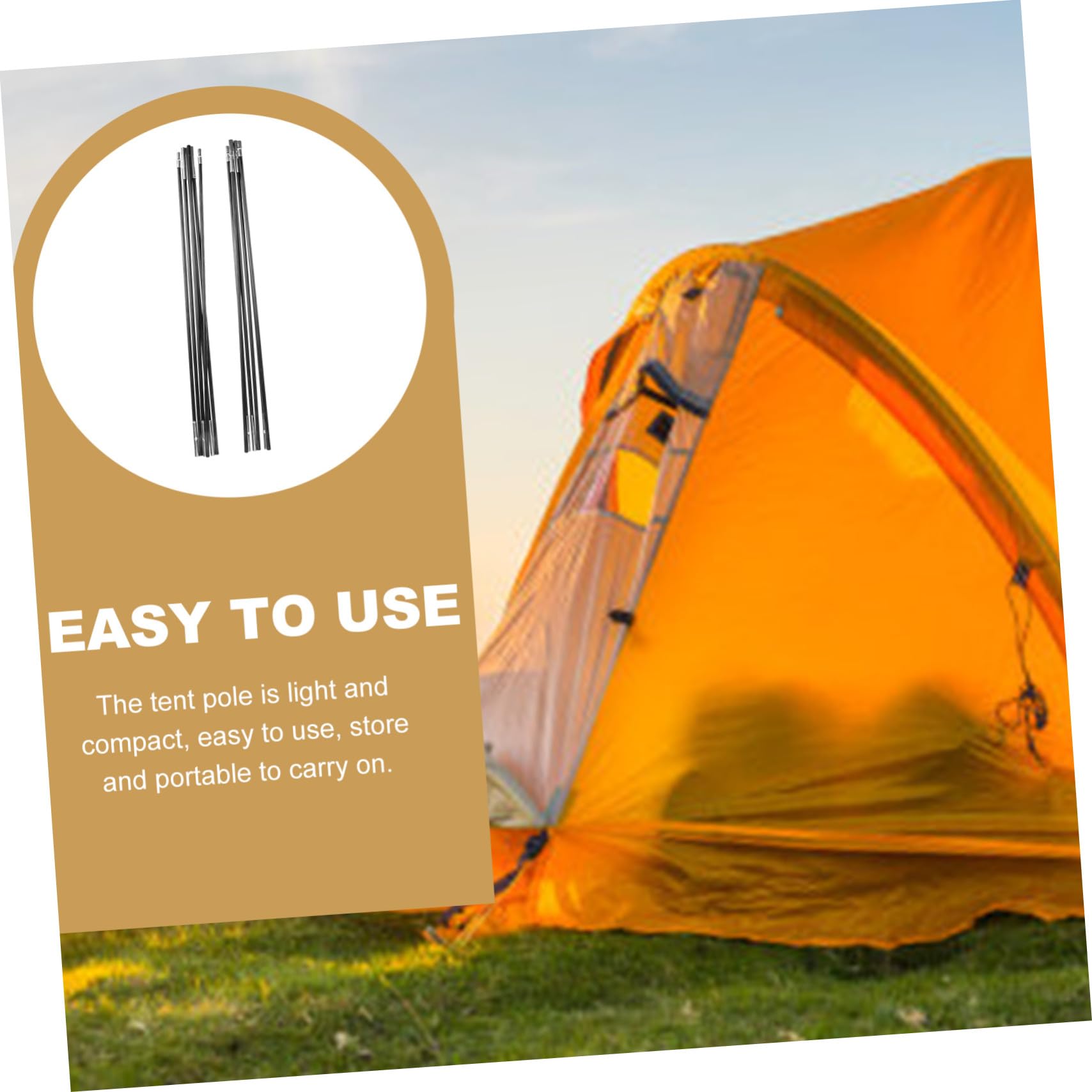 Zerodeko Campingzubehör Zeltgestänge Fiberglas Zeltstangen Leicht Robust Windresistent für Rucksackzelte Wanderungen Outdoor Camping
