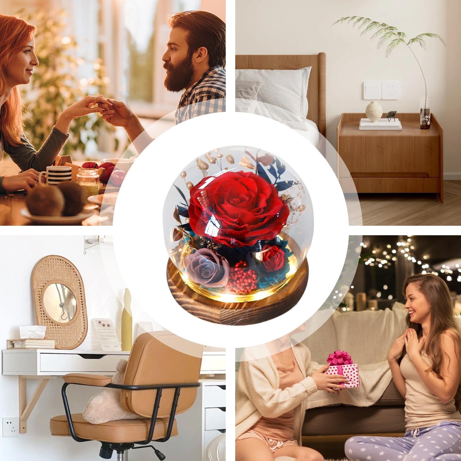 r0se Ornamenti – Fiori eterni in globo di, r0se eterno, conservato