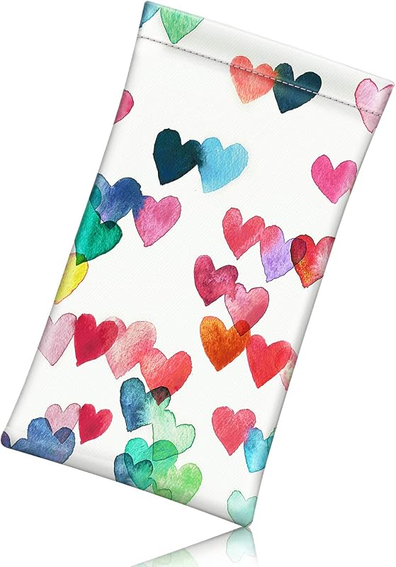 FINTIE Estuche Suave para Anteojos con Paño de Limpieza, Estuche para Anteojos con Tapa Apretable | Bolsa para lentes de sol, cuero vegano, para lectura/almacenamiento de lentes graduadas, para transporte diario de mujeres