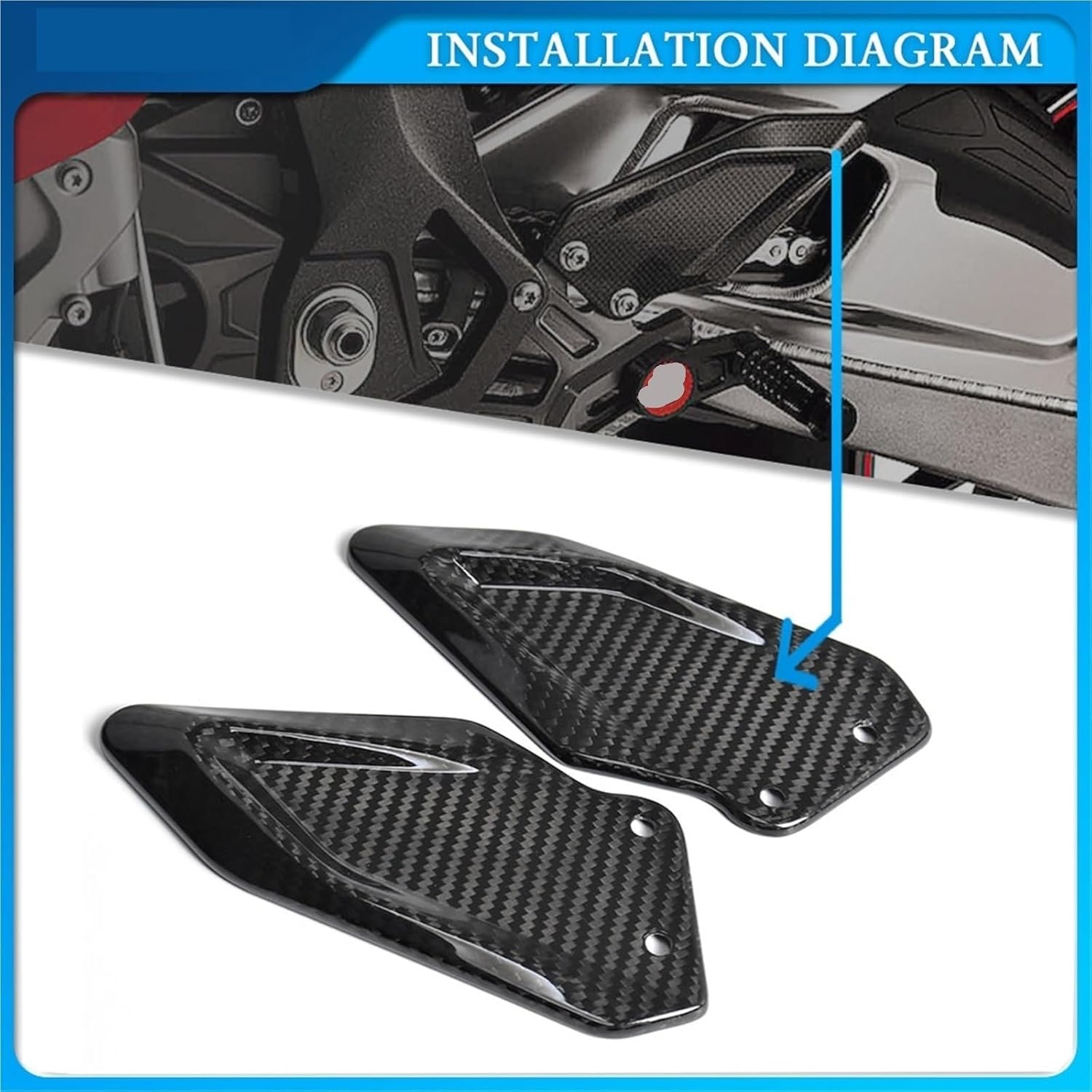 Carbon Fiber Footpeg Wings Compatible With M/W S1000RR 2015-2018 Accessories Heel Guard Protector Fairing Kit(Twill Glossy)