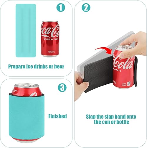 Miniatura 3 de Desing Wish Funda para enfriar latas estándar de 12 onzas, funda antideslizante para latasbotellastazas, soporte de mangas de resorte fuerte para