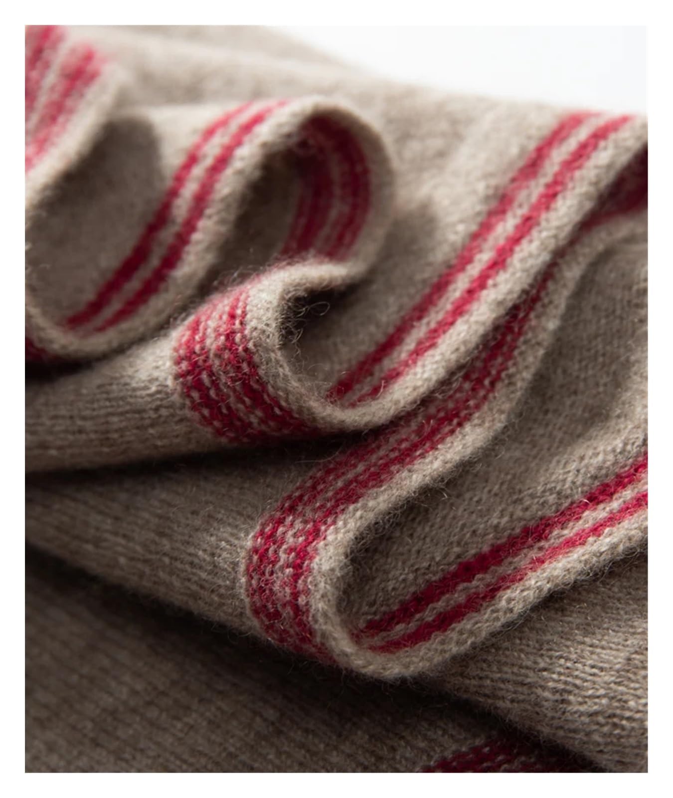 Sciarpa Triangolare in Cashmere da Donna, Piccolo Scialle, Scaldacollo, con Applicazioni a Righe, Primaverile, Multiuso, in Pashmina, Morbida Maglia