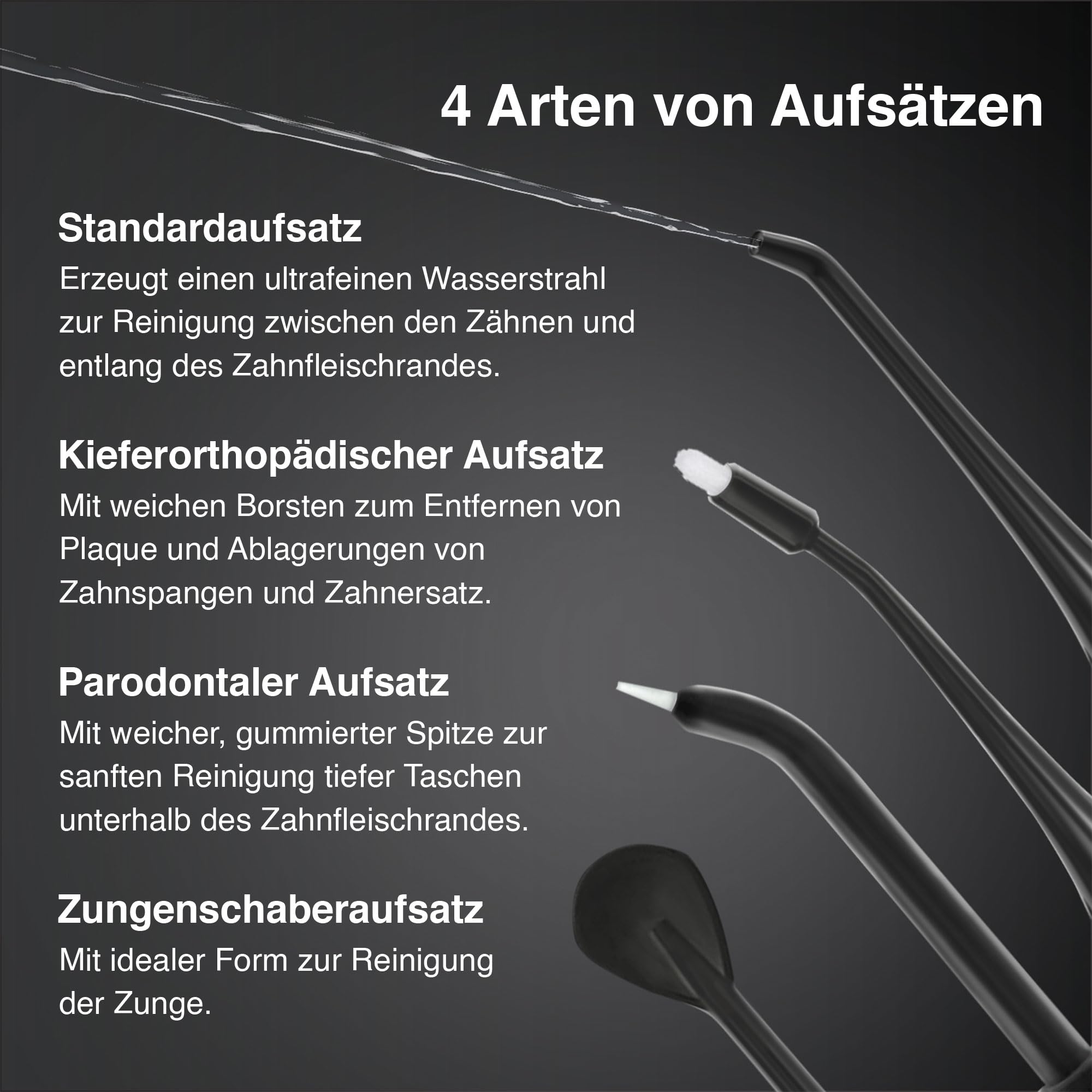 AquaSonic Aqua Flosser Kabellose Munddusche, wiederaufladbarer Water Flosser zur Zahnreinigung, wasserdichter tragbarer Oral Irrigator mit 5 Düsen für Zahnspangen, Zuhause & Reisen