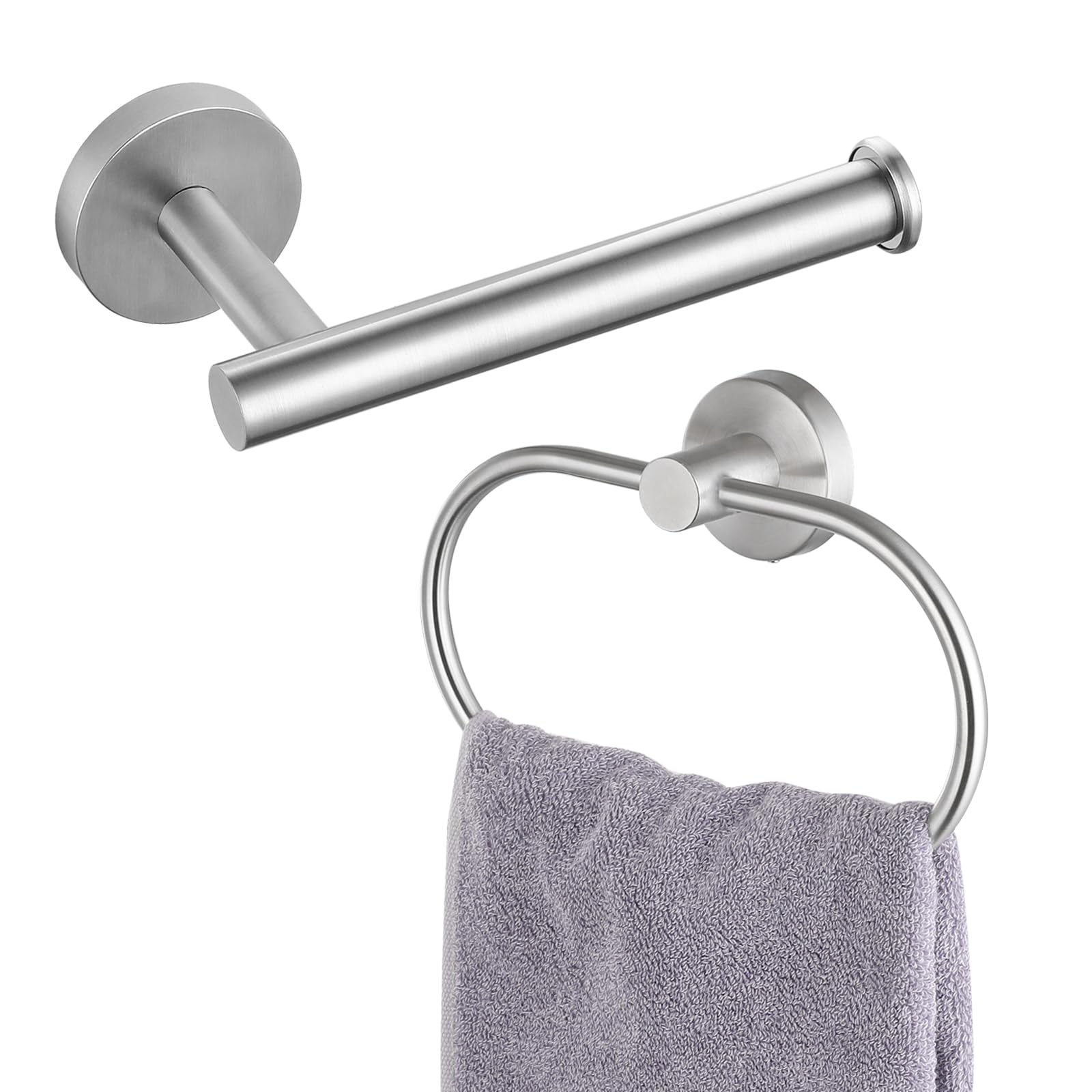 Toilet Paper Holder/Towel Ring, Eolax Brushed Nickel Bathroom Hardware Accessories